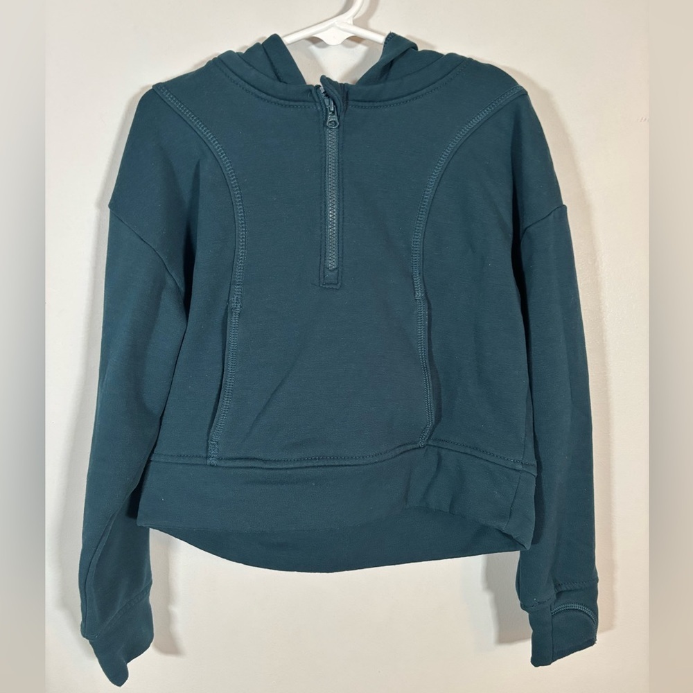 Member’s Mark Zip Hoodie Girls XS (4/5) Teal Blue Half-Zip Pullover